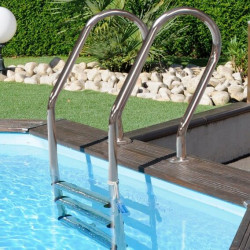 Escalera inox para piscina de madera Gre 126674