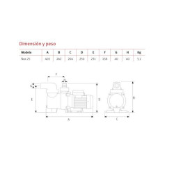 ESPA Pump Nox 25 6m 0,18 Kw 0,25 Cv