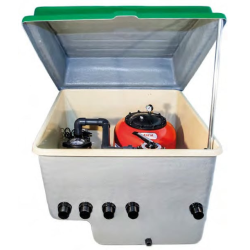Pre-Assembled In-Ground Plant Room for QP with Filter Alaska and Pump Hayward StarPump