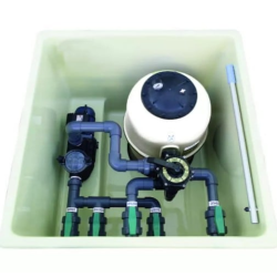Pre-Assembled In-Ground Plant Room for QP with Filter Alaska and Pump Hayward StarPump
