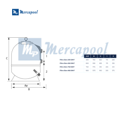 Swimming pool filter BWT EBRO with valve Lateral