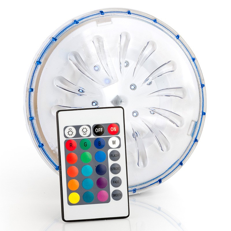 Foco LED color RGB para piscina desmontable acero PLED1C