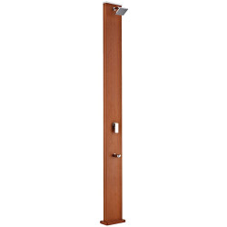 Ducha Solar cuadrada 32 L - Aluminio Aspecto madera DSALC32W