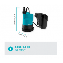 Pump Sumergible GARDENA Aguas Limpias a batería 2000 l/ h