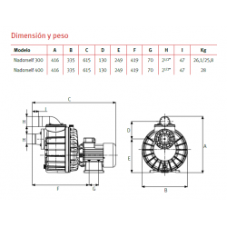 Pump for Nado Contracorriente Espa Nadorself Single-phase and Three-phase