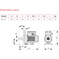 Bomba de Piscina Espa Nox 20 4M 0,15 kW 0,2 CV