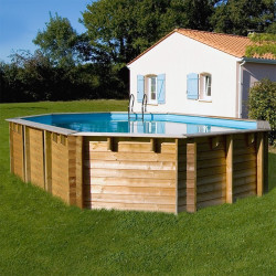 Piscina de madera Gre Sunbay Vermela ovalada 672x472x146