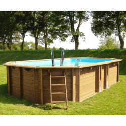 Piscina de madera Gre Sunbay Safran ovalada 637x412x133