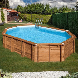 Piscina de madera Gre Sunbay Avocado ovalada 656x456x131