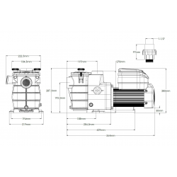 Bomba piscina de velocidad variable Hayward MaxFlo VS 1 CV