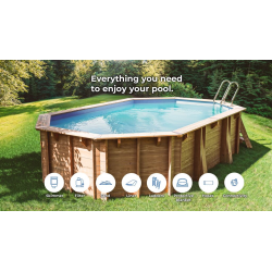 Pool Madera Gre Sunbay Grenade 2 4, 36 x 3, 36 x H. 1, 17 m