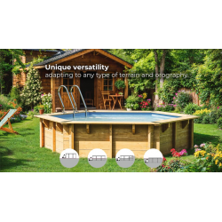 Pool Madera Gre Sunbay Violette 2 Ø 5, 00 x H. 1, 27 m