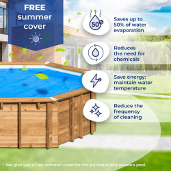 Pool Madera Gre Sunbay Violette 2 Ø 5, 00 x H. 1, 27 m