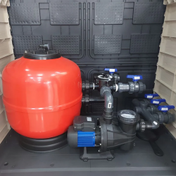 Pre-Assembled Above-Ground Plant Room for with Filter Star Plus and Pump IRIs 100 M 1 Cv