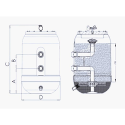 Filtro de Piscina Laminado QP Lotus con Válvula Lateral 1½"