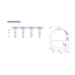 Filtro de Piscina Laminado QP Azur con Válvula Lateral 6 Vías