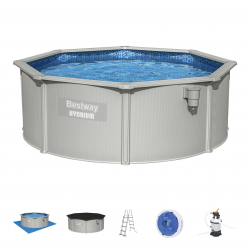 Pool Bestway Hydrium removable Acero Redonda 360 x 120 cm with filter unit