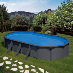 Above-Ground Pool GRE Kea Oval steel Graphite Effect