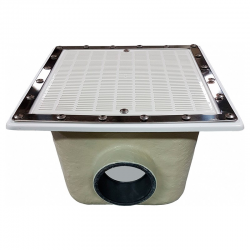 Main Drain in GRP, 507 x 507 mm, Plastic Grille