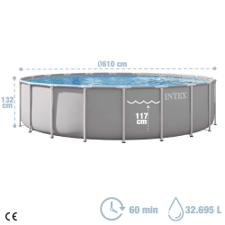 Pool Intex Prism Frame 610 x 132 cm with filter unit and Ladder 26756NP