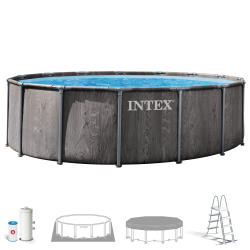 Pool INTEX Greywood Prism Frame 457x122cm with Dep. Cartridge and Ladder 26742np