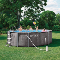 Pool INTEX Greywood Prism Frame 457x122cm with Dep. Cartridge and Ladder 26742np