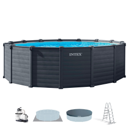 Pool Intex Graphite Panel 478 x 124 cm with filter unit arena and ladder 26384NP