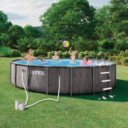 Piscina Intex Greywood Prism Frame 549 x 122 cm con dep. cartucho y escalera 26744NP