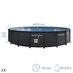 Piscina Intex Ultra XTR Frame 610 x 122 cm con depuradora de arena y escalera 26334NP