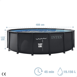Pool Intex Ultra XTR Frame 488 x 122 cm with filter unit arena and ladder 26326NP