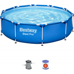 Piscina Desmontable Bestway Steel Pro 305x76cm con Depuradora de Cartucho