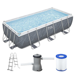 Pool Bestway Power Steel ratan gris 404 x 201 x 100 cm
