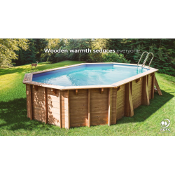 Pool timber GRE Sunbay Safran 2 6,20 X 3,95 X H. 1,36 M