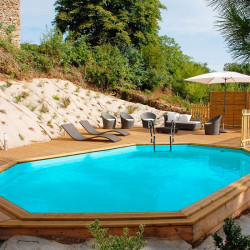 Piscina de madera Gre Sunbay Avocado ovalada 656x456x131