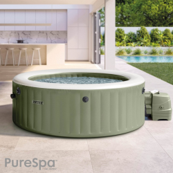Spa Hinchable INTEX PureSpa Burbujas Verde Oliva Ø196x71cm para 4 personas