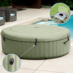 Spa Hinchable INTEX PureSpa Burbujas Verde Oliva Ø196x71cm para 4 personas