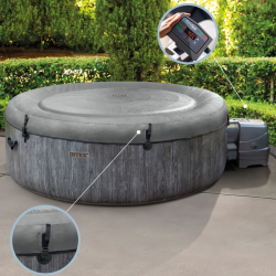 Spa Hinchable INTEX PureSpa Greywood Deluxe con App Ø196x71cm para 4 personas
