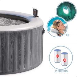 Spa Hinchable INTEX PureSpa Greywood Deluxe con App Ø196x71cm para 4 personas