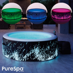Spa Hinchable INTEX PureSpa Glow Deluxe con Luces LED Ø196x71cm para 4 Perdonas