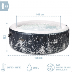 Spa Hinchable INTEX PureSpa Glow Deluxe con Luces LED Ø196x71cm para 4 Perdonas