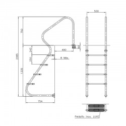 Ladder Acceso Fácil pool enterrada Gre EIE30