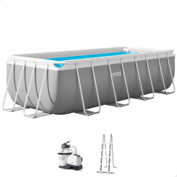 Piscina INTEX Prism Frame 400 x 200 x 122 cm con Depuradora de Arena y Escalera