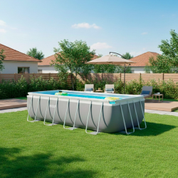 Piscina INTEX Prism Frame 400 x 200 x 122 cm con Depuradora de Arena y Escalera