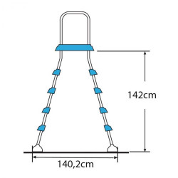 Ladder Stainless Steel for Above-Ground 142 cm GRE ar11680