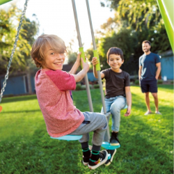 INTEX Garden Swing Set with Seesaw for 3 Children  Galvanized Steel Outdoor Play Set