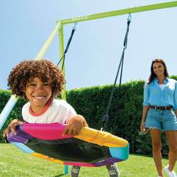 INTEX Garden Swing with Nest Seat for Kids  Galvanized Steel Outdoor Swing Set
