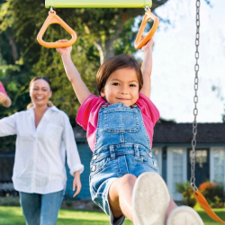 INTEX Triple Garden Swing Set with Seesaw and Gym Trapeze Bar for 5 Children  Heavy-Duty Outdoor Playground Frame