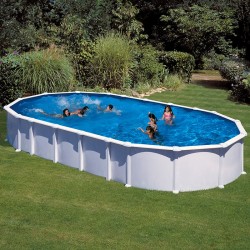 Above-ground pool Gre Haiti Ovalada Acero Chapa White