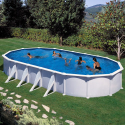 Above-ground pool Gre Atlantis Ovalada Acero Chapa White
