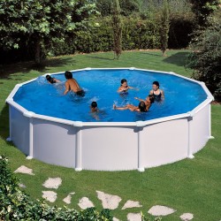 Above-ground pool Gre Atlantis Circular Acero Chapa White
